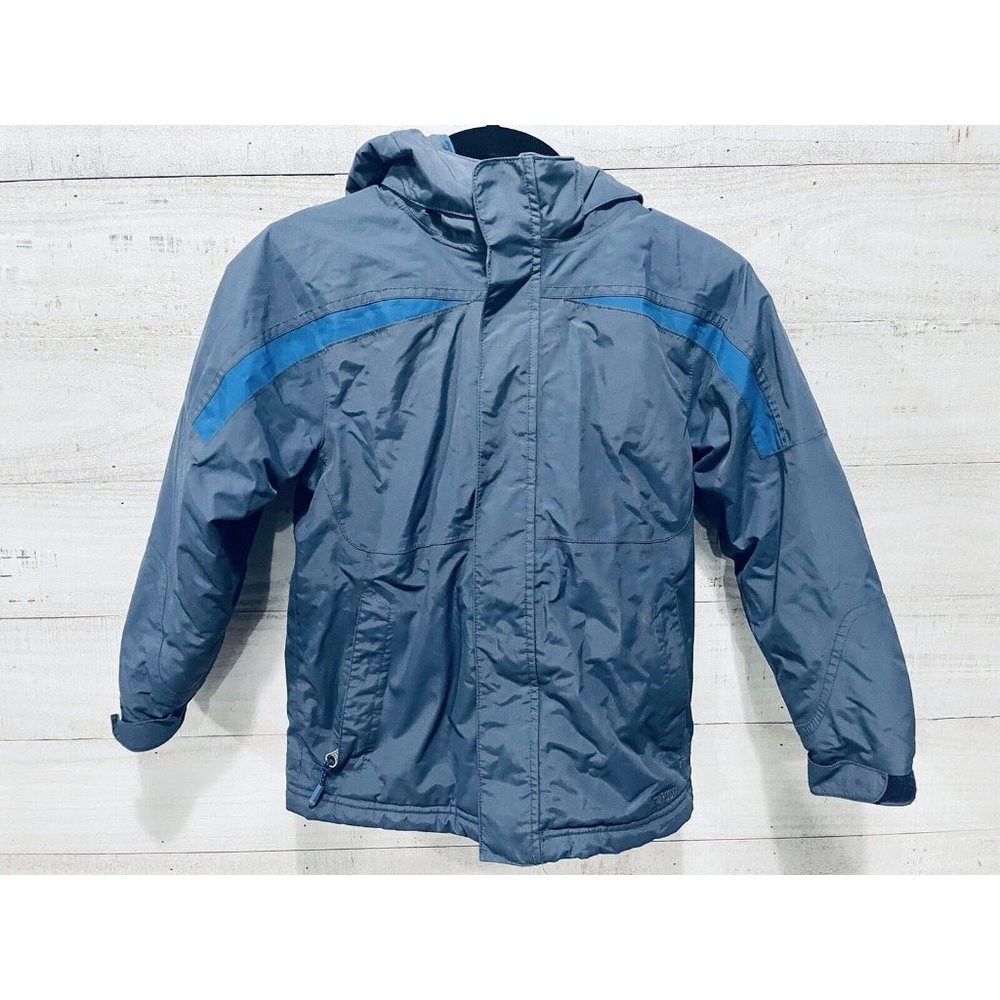 L.L. Bean Youth Kids Winter Quilt Lined Coat With Hood Medium 5/6 Blue
